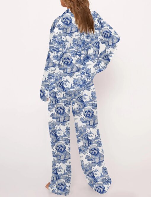 Shih Tzu Silky Satin Pajama Set For Women - Image 6
