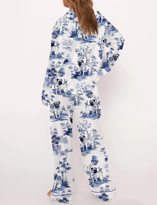 Pug Silky Satin Pajama Set For Women - Image 2