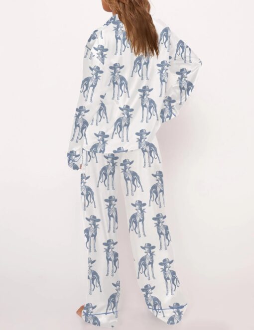 Whippet Vintage Silky Satin Pajama Set For Women - Image 4