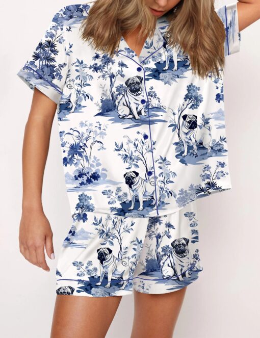 Pug Silky Satin Pajama Set For Women - Image 5