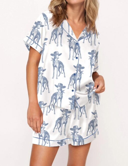 Whippet Vintage Silky Satin Pajama Set For Women - Image 5