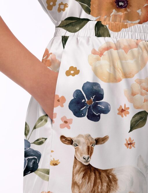 Goat Farm Floral Silky Satin Pajama Set For Women - Image 5