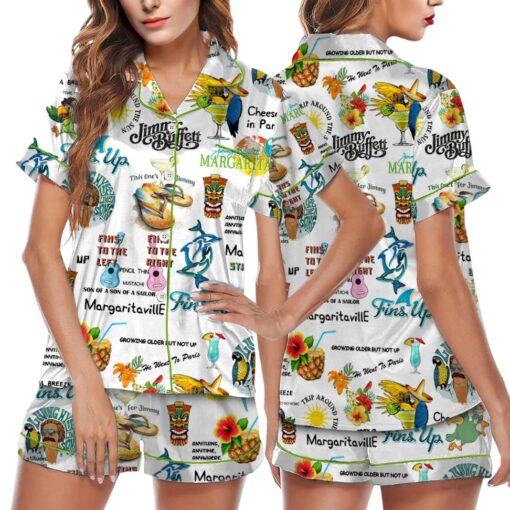 Jimmy Buffett In Memory Of Jimmy Buffett Satin Pajamas Set For Women