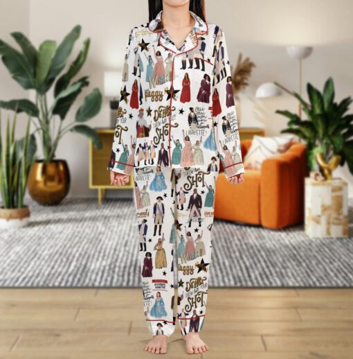 The Musical Inspired Print Pajama Set, Satin Pajamas For Women - Image 4