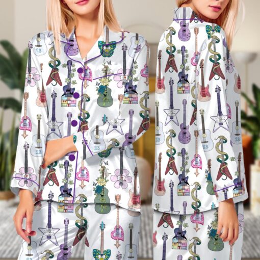 Taylor Swift Music Silky Satin Pajama Set For Women - Image 6