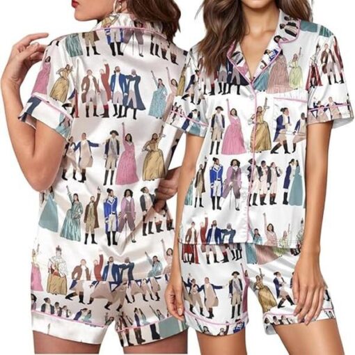 Hamilton Satin Pajama Set For Women, Hamilton Satin Gift Souvenir Gift, Satin Pajamas For Women