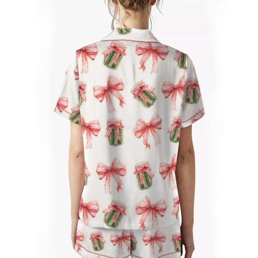 Pickles Coquette Bow Satin Pajama Set For Women - Image 3