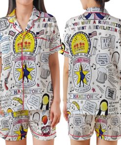 Hamilton Musical Silky Satin Pajama Set For Women