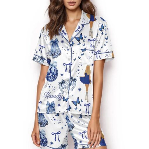 Howdy Cowgirl Coquette Bow Satin Pajama Set for Women