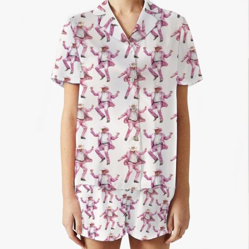 Dancing Trump Satin Pajamas, Trump Supporter Pajamas Set