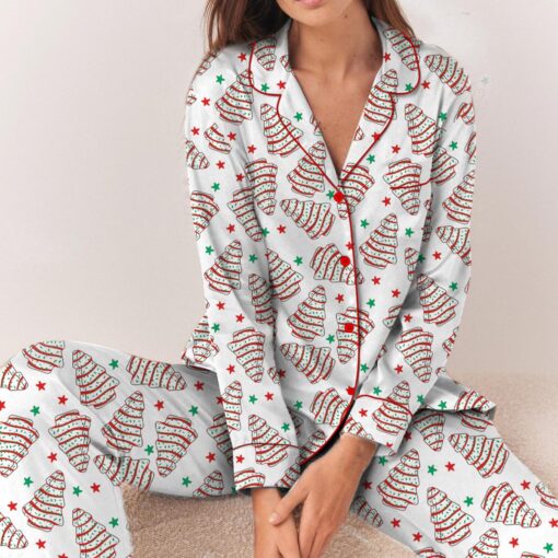 Christmas Tree Snack Cake Satin Pajamas Set - Image 5
