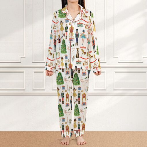 Christmas Nutcracker Satin Pajama Set, Satin Pajamas For Women - Image 4