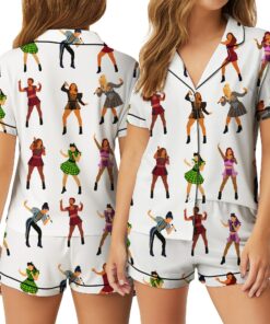 Six Musical Silky Satin Pajama Set For Women, Satin Pajamas For Women