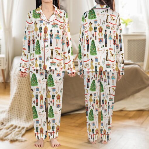 Christmas Nutcracker Satin Pajama Set, Satin Pajamas For Women - Image 5