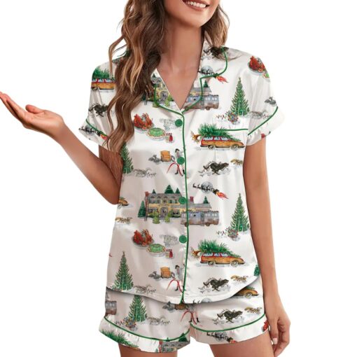 Lampoon’s Christmas Satin Pajama Set For Women - Image 3