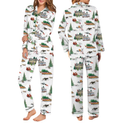 Lampoon’s Christmas Satin Pajama Set For Women - Image 4