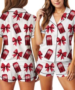 Coquette Pepper Drink Satin Pajama Set For Women