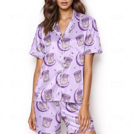 Moonbeam Ice Cream Music Tour Satin Pajamas Set, America Concert Tour Satin Pajamas Set