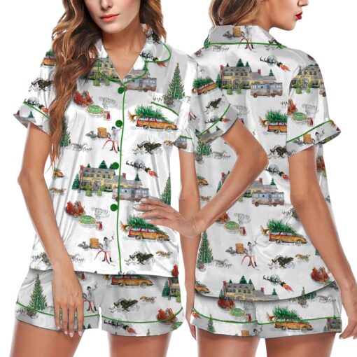 Lampoon’s Christmas Satin Pajama Set For Women