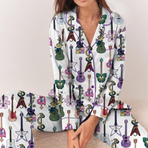 Taylor Swift Music Silky Satin Pajama Set For Women - Image 5