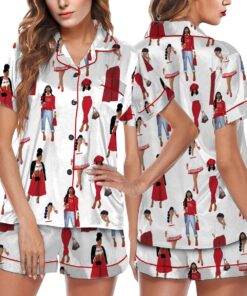 DST Sisterhood Satin Pajama Set For Women