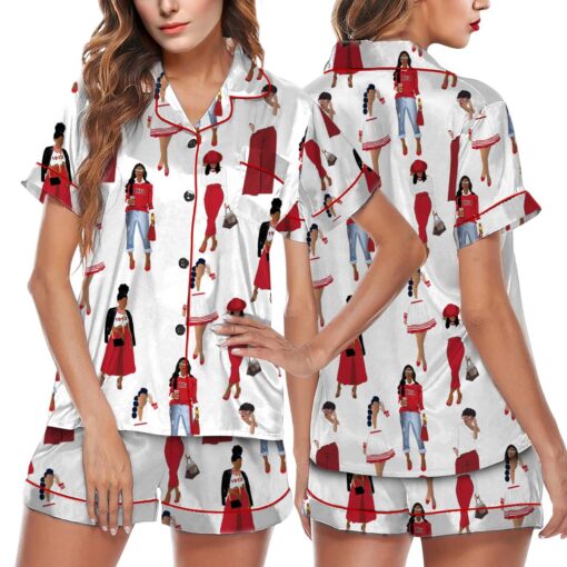 DST Sisterhood Satin Pajama Set For Women