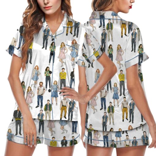 The Outsider Satin Pajama Set For Women, Print Sleepwear & Loungewear PJs