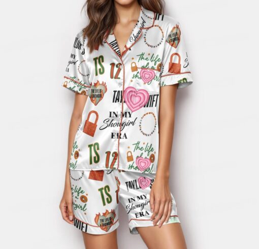 Life of a Showgirl Bracelet Silk Satin Pajamas Set