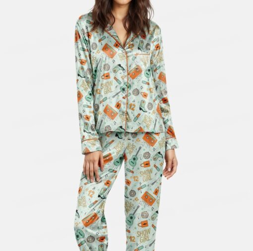 Life of a Showgirl Bracelet Silk Satin Pajamas For Women - Image 4