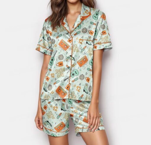 Life of a Showgirl Bracelet Silk Satin Pajamas For Women - Image 3