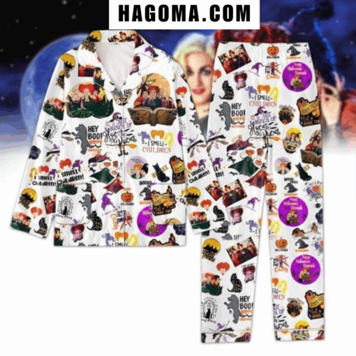 Hocus Pocus It’s Just A Bunch Happy Halloween Satin Pajamas Set