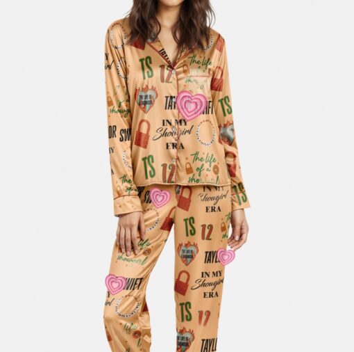 Life of a Showgirl Bracelet Silk Satin Pajamas Set - Image 2