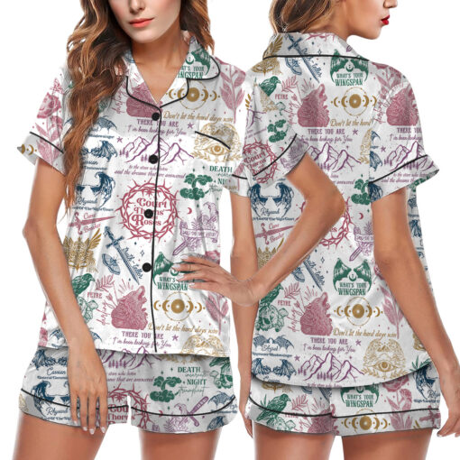 Acotar Court Symbols Satin Pajama Set