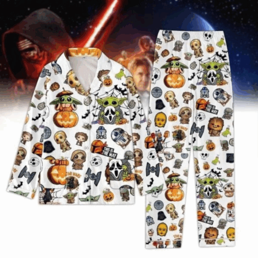 Star War This Is The Way Baby Yoda Halloween Satin Pajamas Set