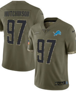 Aidan Hutchinson Detroit Lions Salute To Service Jersey - All Stitched