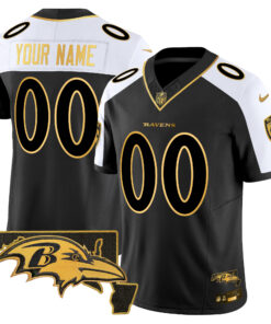 Baltimore Ravens 2024 Gold Vapor Limited Custom Jersey - All Stitched