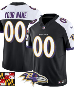 Baltimore Ravens 2024 Maryland Flag Vapor Limited Custom Jersey - All Stitched