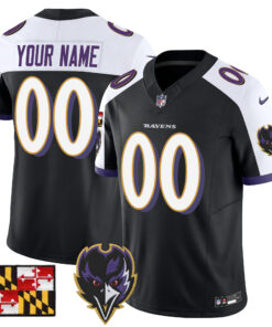 Baltimore Ravens 2024 Maryland Flag Vapor Limited Custom Jersey V2 - All Stitched