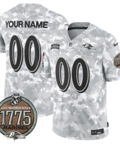 Baltimore Ravens 2024 Salute to Service Establishment Year Patch Vapor Limited Custom Jersey - All Stitched