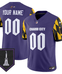 Baltimore Ravens City Edition Patch Vapor Limited Custom Jersey - All Stitched