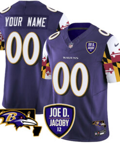 Baltimore Ravens Joe D & Jacoby Patch Vapor Limited Custom Jersey V2 - All Stitched