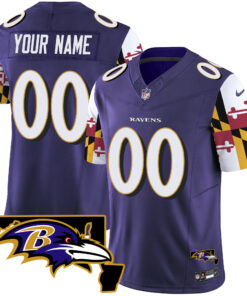 Baltimore Ravens Maryland Flag Vapor Limited Custom Jersey V2 - All Stitched