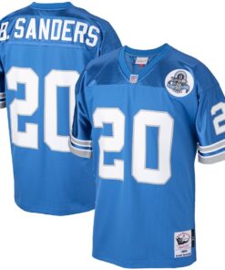 Barry Sanders Mitchell & Ness Blue Detroit Lions 2004 Throwback Retired Player Jersey
