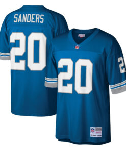 Barry Sanders Mitchell & Ness Blue Detroit Lions Legacy Jersey - All Stitched