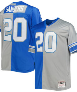 Barry Sanders Mitchell & Ness BlueSilver Detroit Lions Big & Tall Split Legacy Jersey - All Stitched