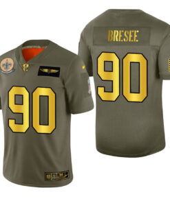 Bryan Bresee New Orleans Saints Salute To Service Gold Jersey - All Stitched