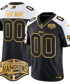 Buffalo Bills 2024 AFC East Division Champions Gold Vapor Limited Custom Jersey - All Stitched