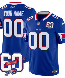 Buffalo Bills 60th Anniversary Patch Vapor Limited Custom Jersey - All Stitched