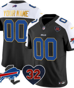 Buffalo Bills O.J. Simpson Patch Gold Trim Vapor Limited Custom Jersey - All Stitched