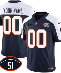 Chicago Bears Dick Butkus Patch Throwback Vapor Custom Jersey - All Stitched